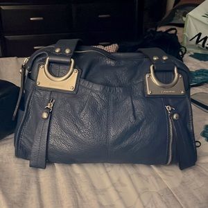 B Makowsky Navy blue leather purse